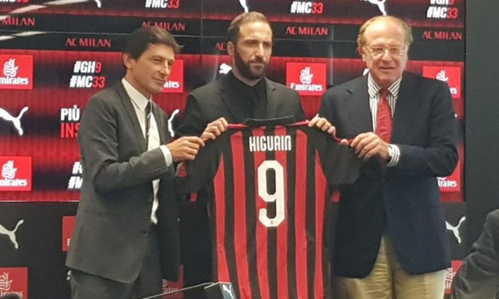rete in rossonero di Gonzalo Higuain