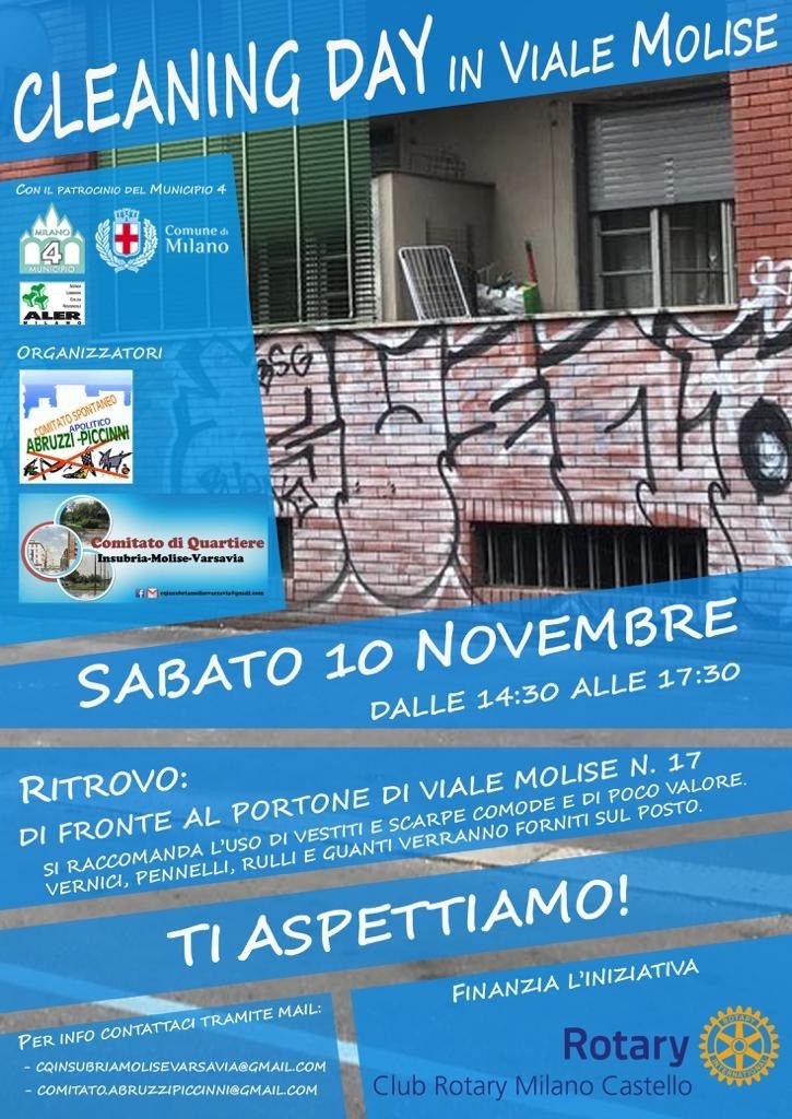 Cleaning day in Viale Molise