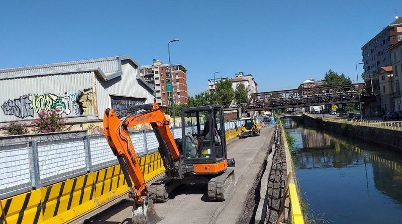 cantiere per la realizzazione del tratto milanese della Vento