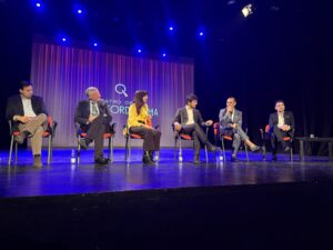  (da sin. nella foto): Giacomo Perego (Assessore alla Cultura di Municipio 4), Stefano Bianco (Presidente di Municipio 4) Gaia Romani (Assessore comunale Decentramento, Quartieri e Partecipazione, Servici Civici e Generali del Comune di Milano), Tommaso Sacchi (Assessore alla Culturale del Comune di Milano), Pietro Froiio (Direttore Teatro della Quattordicesima) e Simone Ranieri (⁠Direttore Artistico Teatro della Quattordicesima). (credits NOTE SAS)